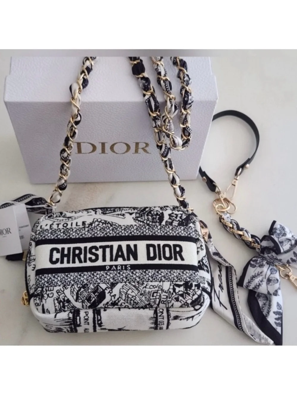Dior Beauty Navy & White Logo Crossbody Bag